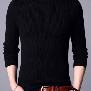 Kaos Sweater Kerah Tinggi Pria